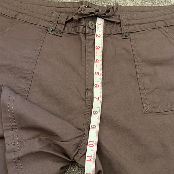 Prana Women’s Organic Cotton Drawstring Brown Shorts Size 12 - Picture 4 of 9